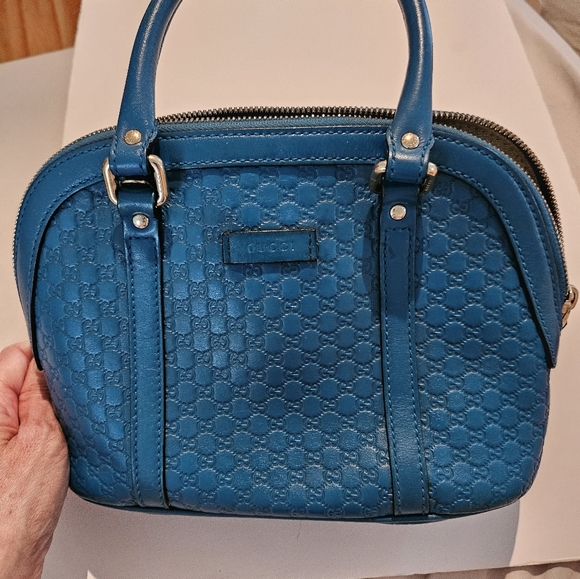 AUTHENTIC GUCCI Mini Microguccissima  two-way bag in teal - Picture 2 of 11